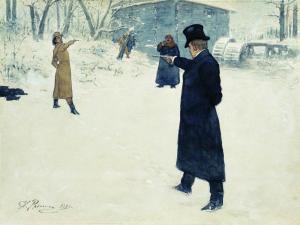 Duel between Onegin and Lenski - Ilya Repin 1899